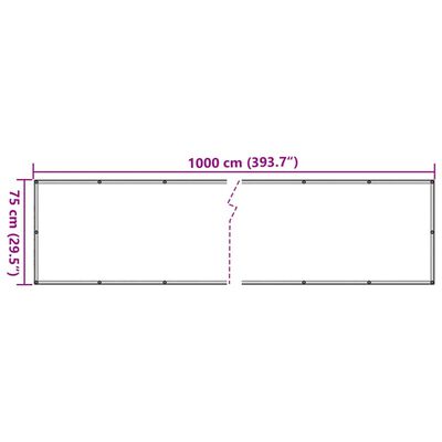 vidaXL Parvekkeen yksityisyyssuoja kivityyli 1000x75 cm PVC