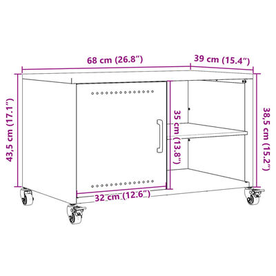 vidaXL TV-taso antrasiitti 68x39x43,5 cm teräs