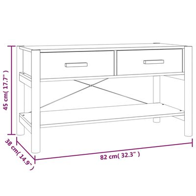 vidaXL TV-taso musta 82x38x45 cm tekninen puu