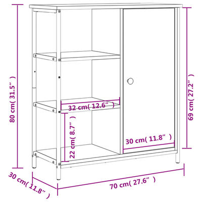 vidaXL Senkki savutammi 70x30x80 cm tekninen puu