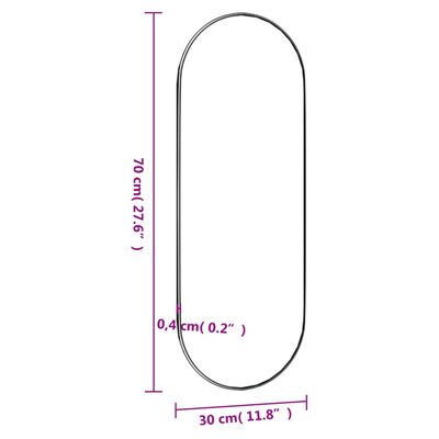 vidaXL Seinäpeili 30x70 cm ovaali