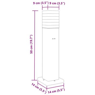 vidaXL Pylväsvalaisin pistorasialla musta 50 cm alumiini