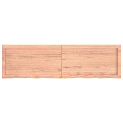 vidaXL Pöytälevy vaaleanruskea 140x40x(2-4) cm käsitelty täystammi