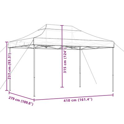 vidaXL Taitettava pop-up juhlateltta taupe 410x279x315 cm