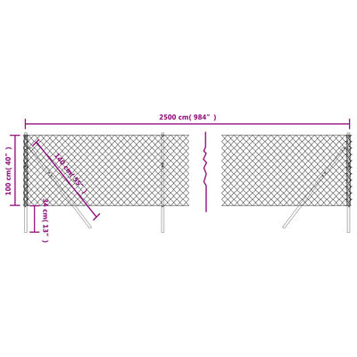 vidaXL Verkkoaita vihreä 1x25 m