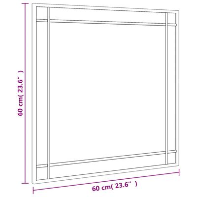 vidaXL Seinäpeili musta 60x60 cm neliö metalli