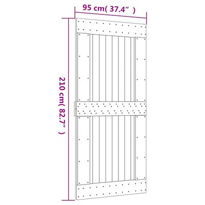 vidaXL Liukuovi asennustarvikkeineen 95x210 cm täysi mänty