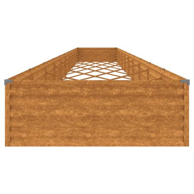 vidaXL Korotettu kukkalaatikko 960x100x36 cm Corten teräs