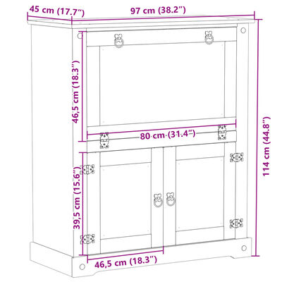 vidaXL Viinikaappi Corona 97x45x114 cm täysi mänty