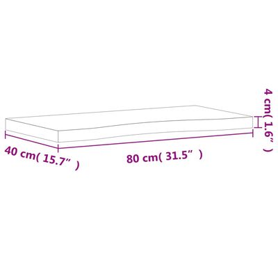 vidaXL Pöytälevy 80x(36-40)x4 cm täysi pyökki