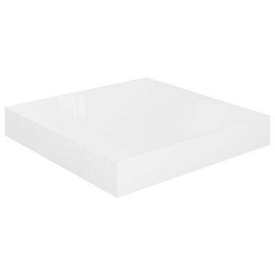 vidaXL Kelluvat seinähyllyt 2kpl korkeakiilto valk. 23x23,5x3,8 cm MDF