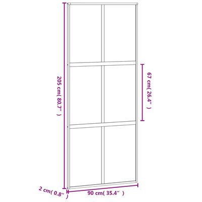 vidaXL Liukuovi musta 90x205 cm karkaistu lasi ja alumiini