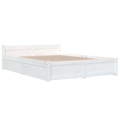 vidaXL Sängynrunko laatikoilla valkoinen 140x200 cm