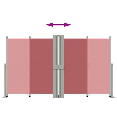 vidaXL Sisäänvedettävä sivumarkiisi punainen 140x1200 cm