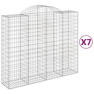 vidaXL Kaarevat kivikorit 7 kpl 200x50x160/180 cm galvanoitu rauta