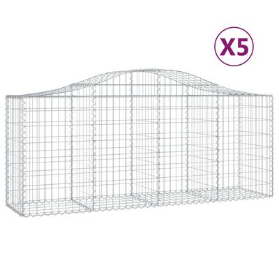 vidaXL Kaarevat kivikorit 5 kpl 200x50x80/100 cm galvanoitu rauta