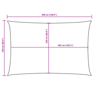 vidaXL Aurinkopurje Oxford-kangas suorakaide 2,5x5 m ruskea