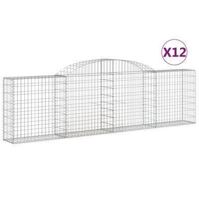 vidaXL Kaarevat kivikorit 12 kpl 300x30x80/100 cm galvanoitu rauta