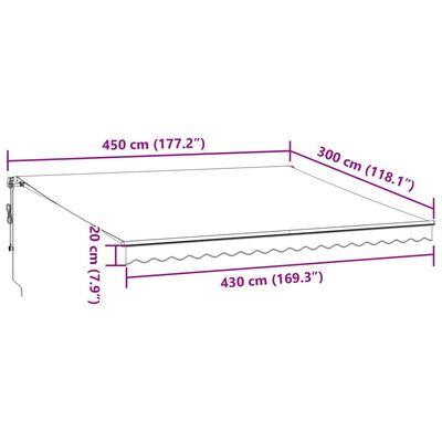 vidaXL Automaattimarkiisi ruskea 450x300 cm