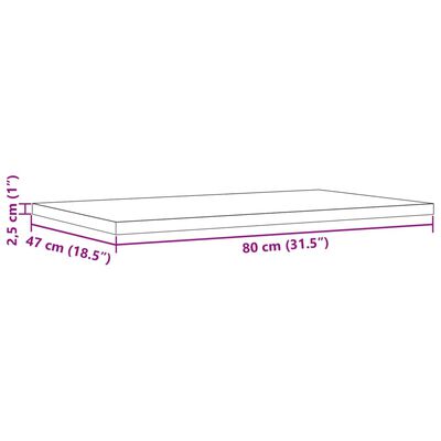 vidaXL Pöytälevyt 3 kpl 80x47x2,5 cm suorakaide täysi mänty