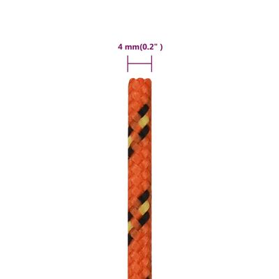 vidaXL Veneköysi oranssi 4 mm 100 m polypropeeni