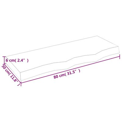 vidaXL Seinähylly tummanruskea 80x30x(2-6) cm käsitelty täystammi