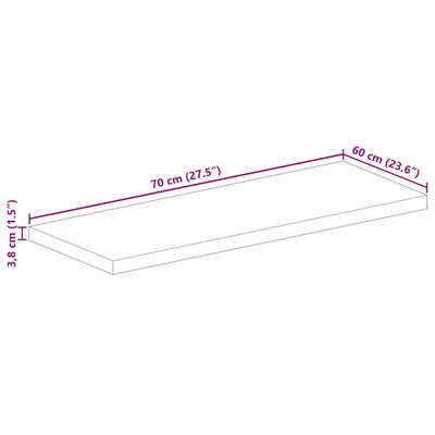 vidaXL Pöytälevy 70x60x3,8 cm suorakaide täysi akasiapuu