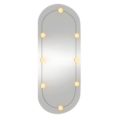vidaXL Seinäpeili LED-valoilla 40x90 cm lasi ovaali