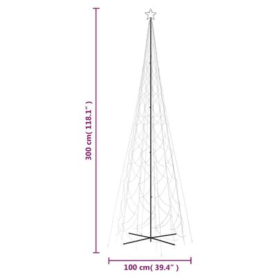 vidaXL Kartio joulukuusi 3000 kylmän valkoista LED-valoa 230x800 cm