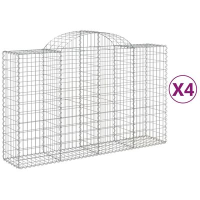 vidaXL Kaarevat kivikorit 4 kpl 200x50x120/140 cm galvanoitu rauta