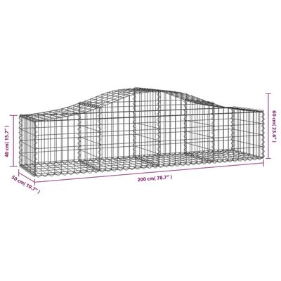 vidaXL Kaarevat kivikorit 2 kpl 200x50x40/60 cm galvanoitu rauta