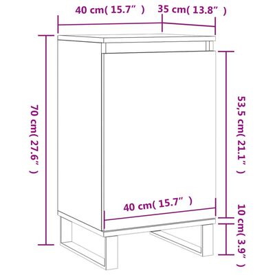 vidaXL Senkki betoninharmaa 40x35x70 cm tekninen puu