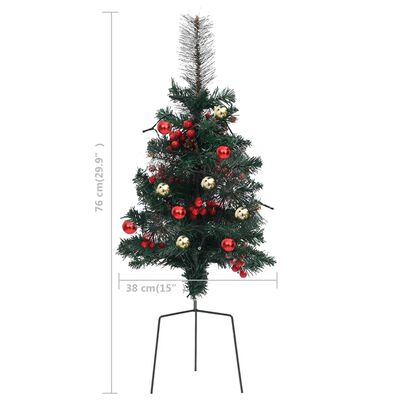 vidaXL Tekojoulukuusi kulkureitille esivalaistu 2 kpl 76 cm PVC