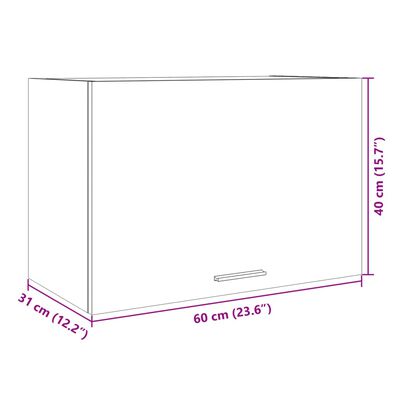 vidaXL Seinäkaappi Sonoma-tammi 60x31x40 cm lastulevy