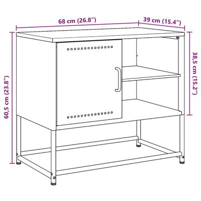 vidaXL TV-taso sinapinkeltainen 100,5x39x60,5 cm teräs