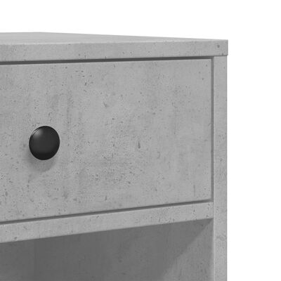 vidaXL Tulostinteline pyörillä betoninharmaa 60x40x68,5 cm