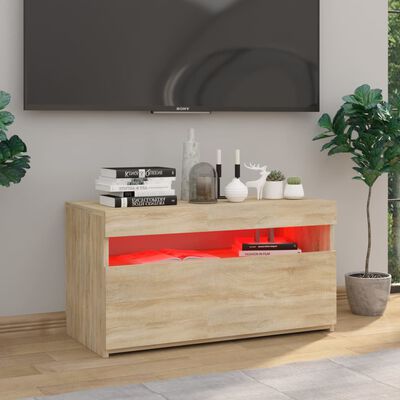 vidaXL TV-taso LED-valoilla Sonoma-tammi 75x35x40 cm