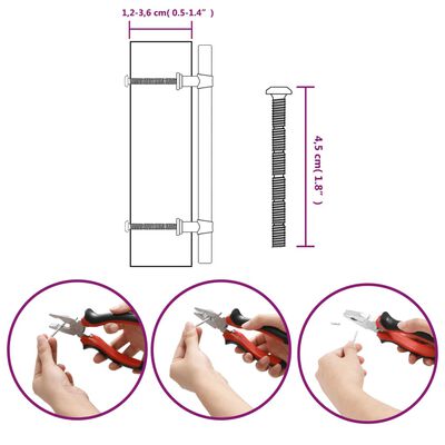 vidaXL Kaapin kahvat 20 kpl hopea 128 mm ruostumaton teräs