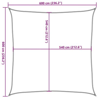 vidaXL Aurinkopurje 160 g/m² neliö hiekka 6x6 m HDPE