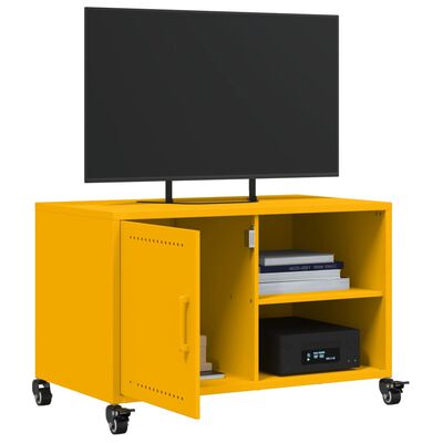 vidaXL TV-taso sinapinkeltainen 68x39x43,5 cm teräs