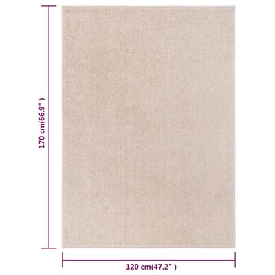 vidaXL Lyhytnukkainen matto 120x170 cm tumma beige