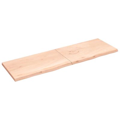 vidaXL Seinähylly 200x60x(2-4) cm käsittelemätön täysi tammi