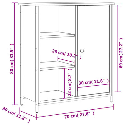 vidaXL Senkki savutammi 70x30x80 cm tekninen puu