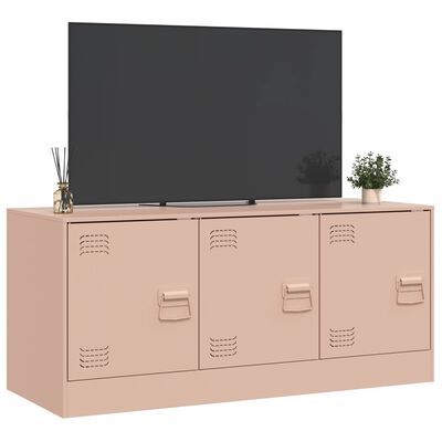 vidaXL TV-taso pinkki 99x39x44 cm teräs