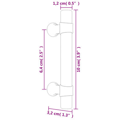 vidaXL Kaapin kahvat 20 kpl pronssi 64 mm ruostumaton teräs