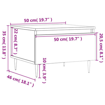 vidaXL Sohvapöytä betoninharmaa 50x46x35 cm tekninen puu