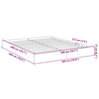 vidaXL Sängynrunko Sonoma-tammi 200x200 cm tekninen puu