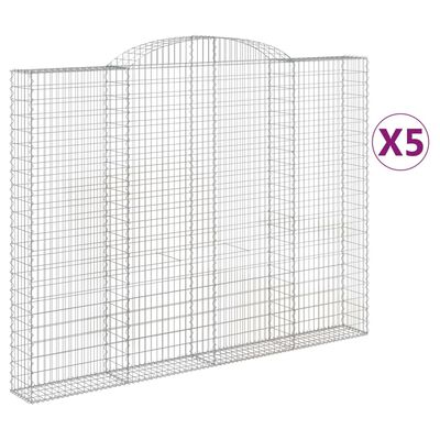 vidaXL Kaarevat kivikorit 5 kpl 300x30x220/240 cm galvanoitu rauta