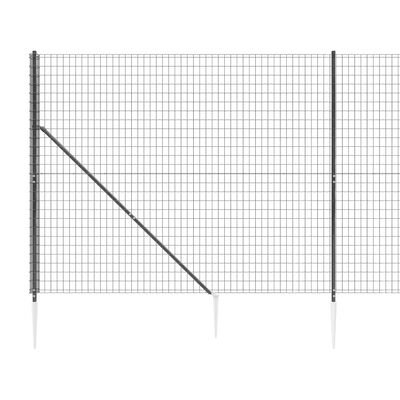 vidaXL Verkkoaita maapiikeillä antrasiitti 1,6x25 m