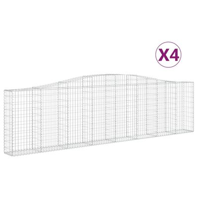 vidaXL Kaarevat kivikorit 4 kpl 400x30x100/120 cm galvanoitu rauta